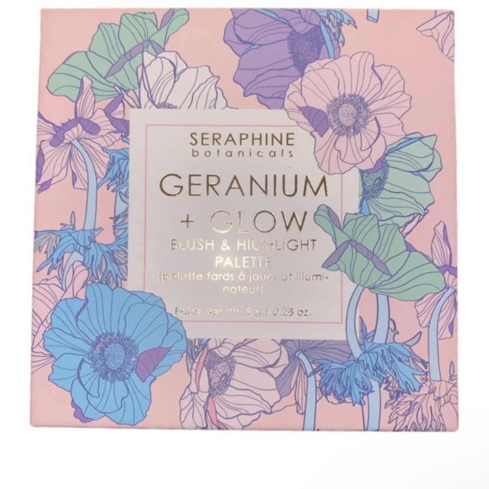 SERAPHINE BOTANICALS Geranium + Glow - Blush & Highlight Palette in Heliopink